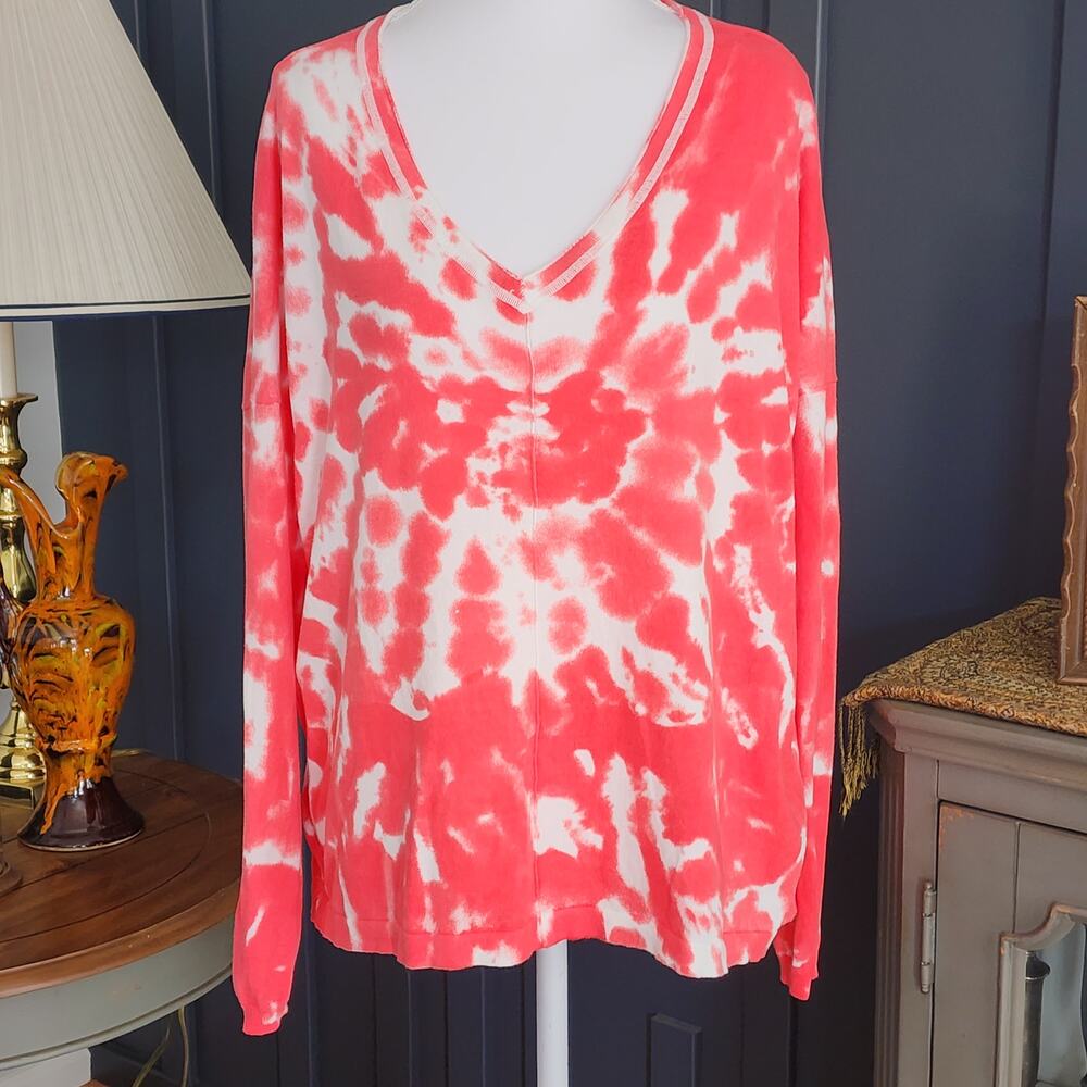 Elliott Lauren Tie Dye Lightweight Cotton Pullover Sweater Sz Large